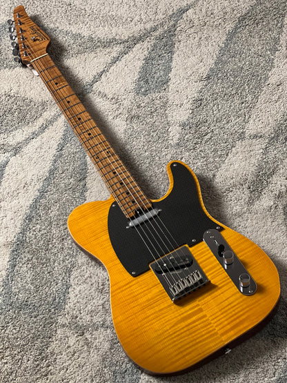 Soloking MT-1 FM 22 Artisan FMN with Roasted Flame Maple Neck in Amber Limited Edition JESCAR