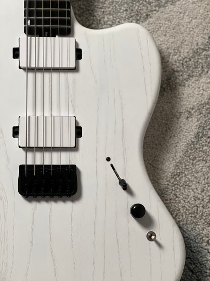 Soloking MJM-1 Custom Baritone HH with Wenge Neck in Open Pore White