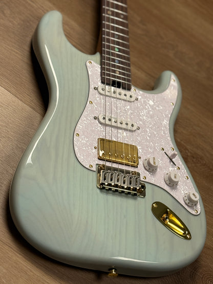 Soloking MS-1 ASH Artisan with Rosewood FB in Transparent Ice Blue JESCAR