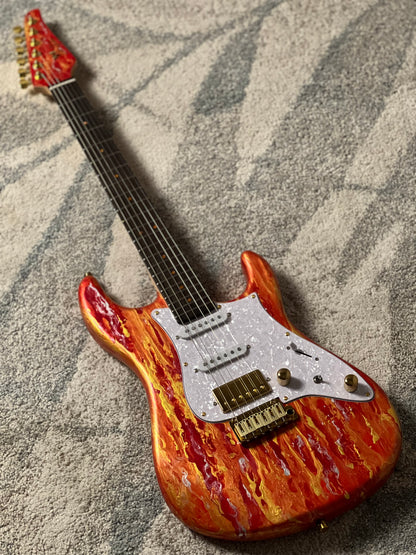SLX X Dhatarattha Custom DST in Fire Shmear with Rosewood FB