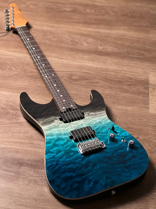 Soloking MS-1 Custom 24 HH Quilt with Rosewood FB in Ocean Storm Double Wipeout JESCAR