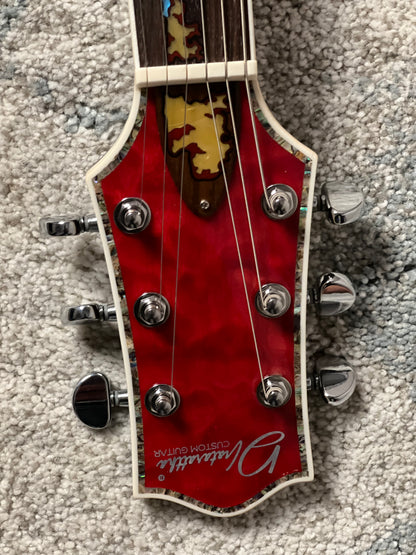Dhatarattha Custom DLP in Cherry Red with 5A Quilt Top and Dragon Inlay