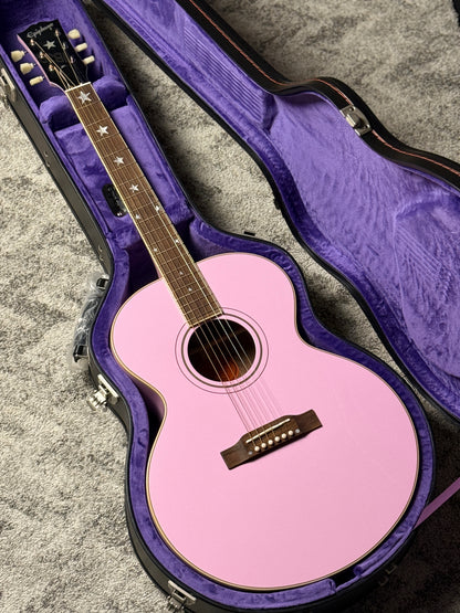 Epiphone J-180 LS Acoustic-electric with Hardshell Case in Pink (Inspired by Gibson Custom)