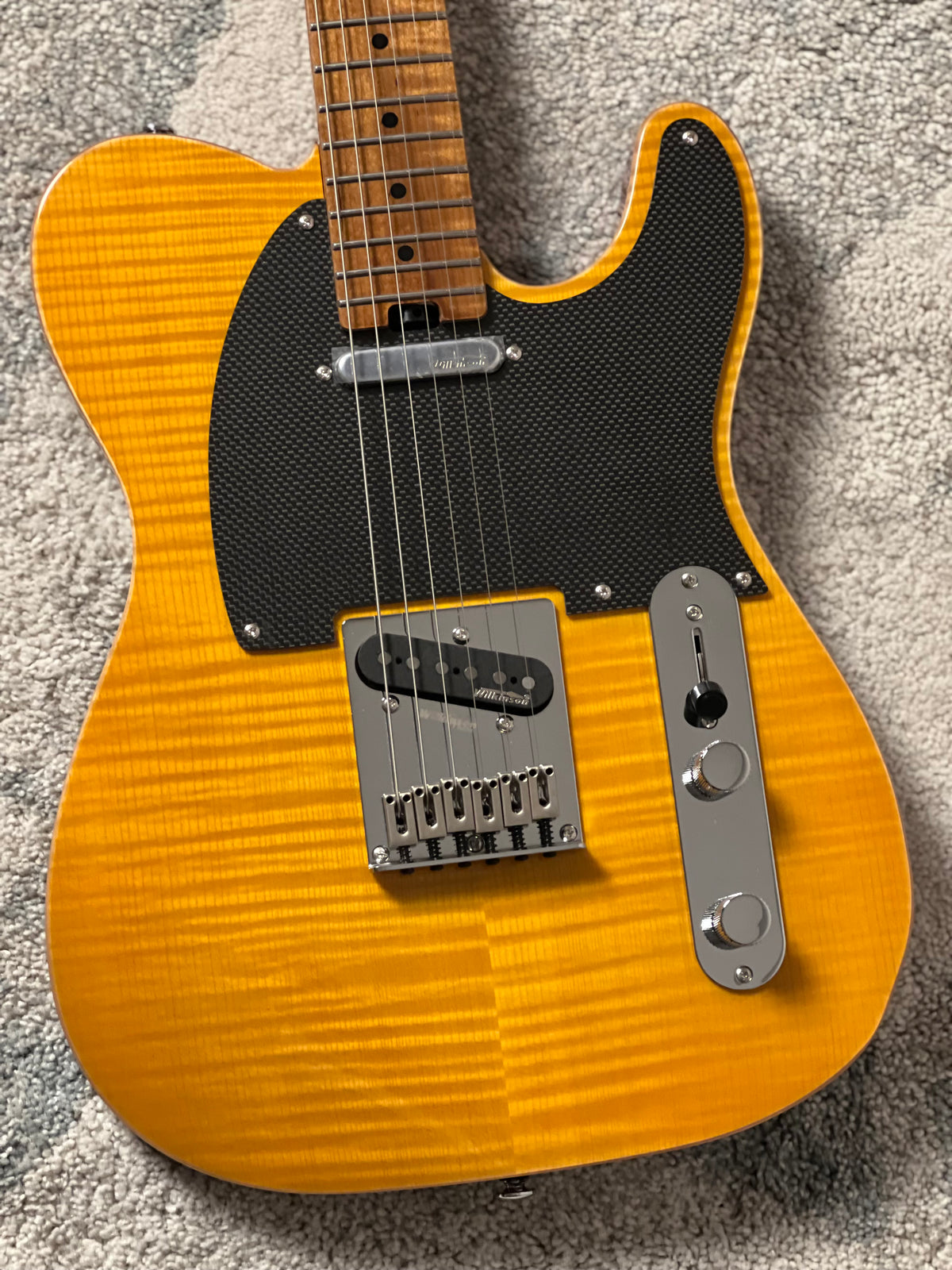 Soloking MT-1 FM 22 Artisan FMN with Roasted Flame Maple Neck in Amber Limited Edition JESCAR