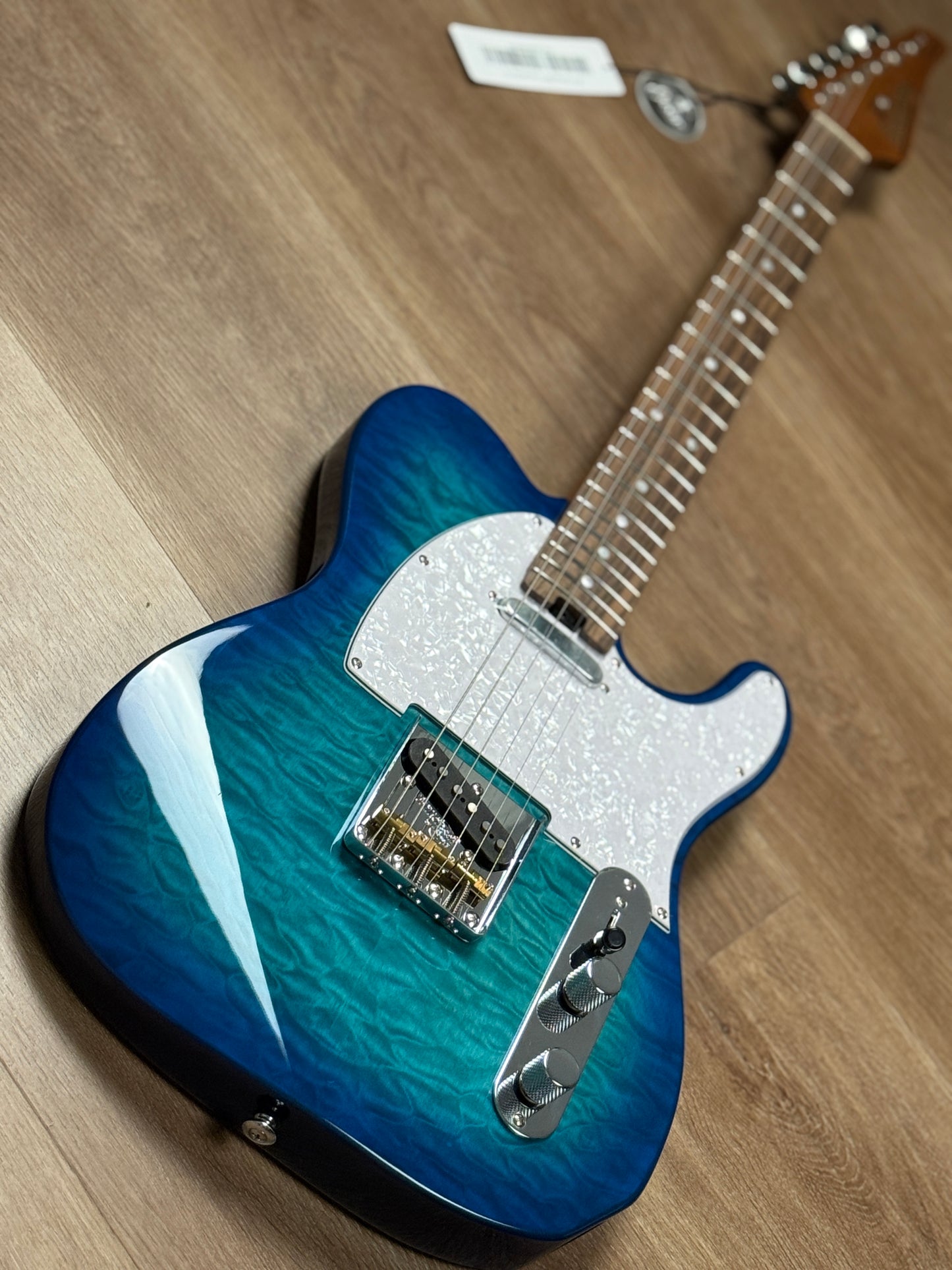 Soloking MT-1 Vintage Quilt with Rosewood FB in Aquamarine Nafiri Special Run