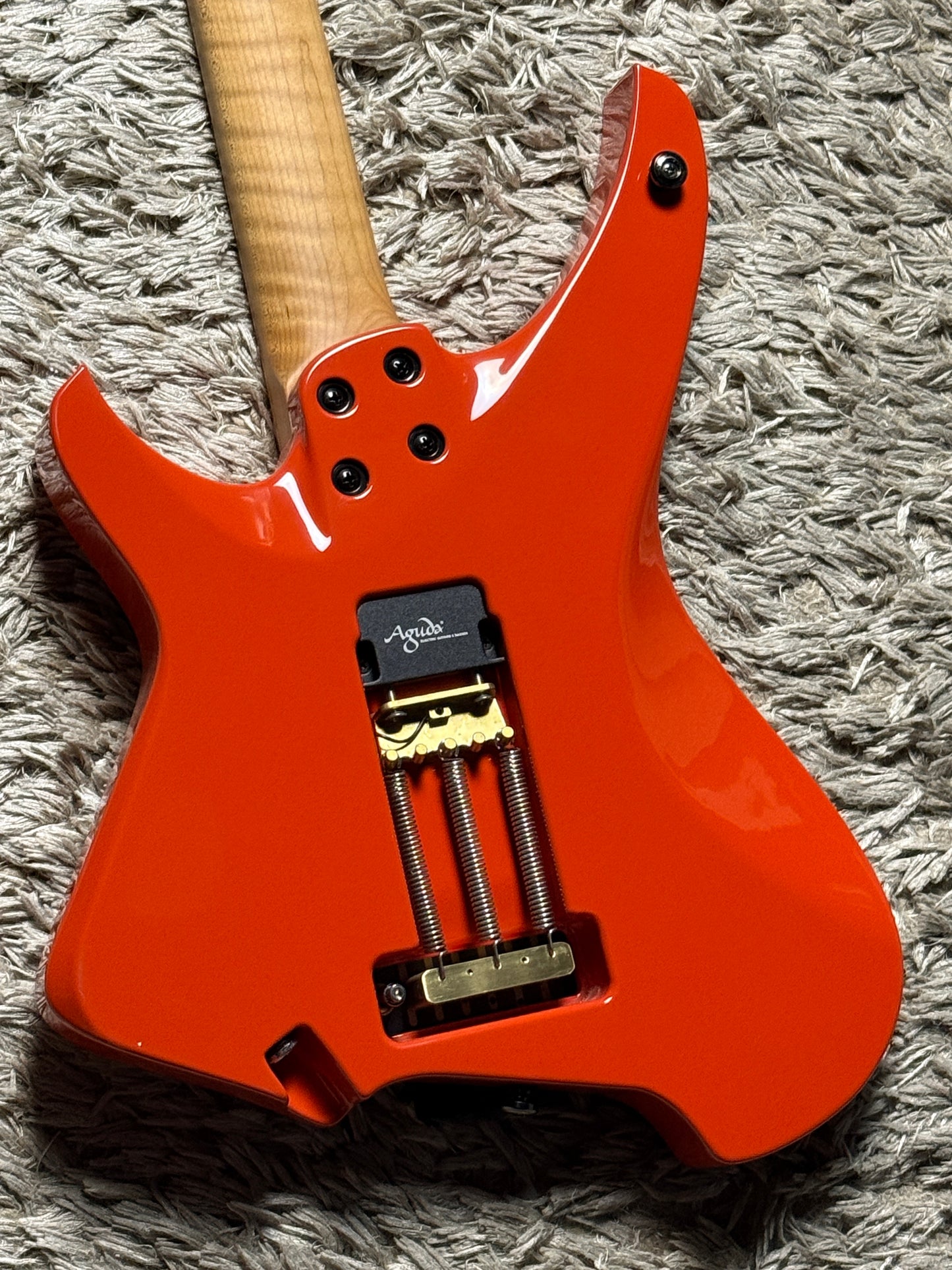 Aguda Musicboy Pro with Premium Roasted Flame Maple Neck in Capri Orange (B STOCK)