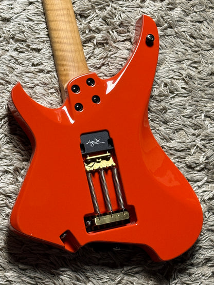 Aguda Musicboy Pro with Premium Roasted Flame Maple Neck in Capri Orange (B STOCK)