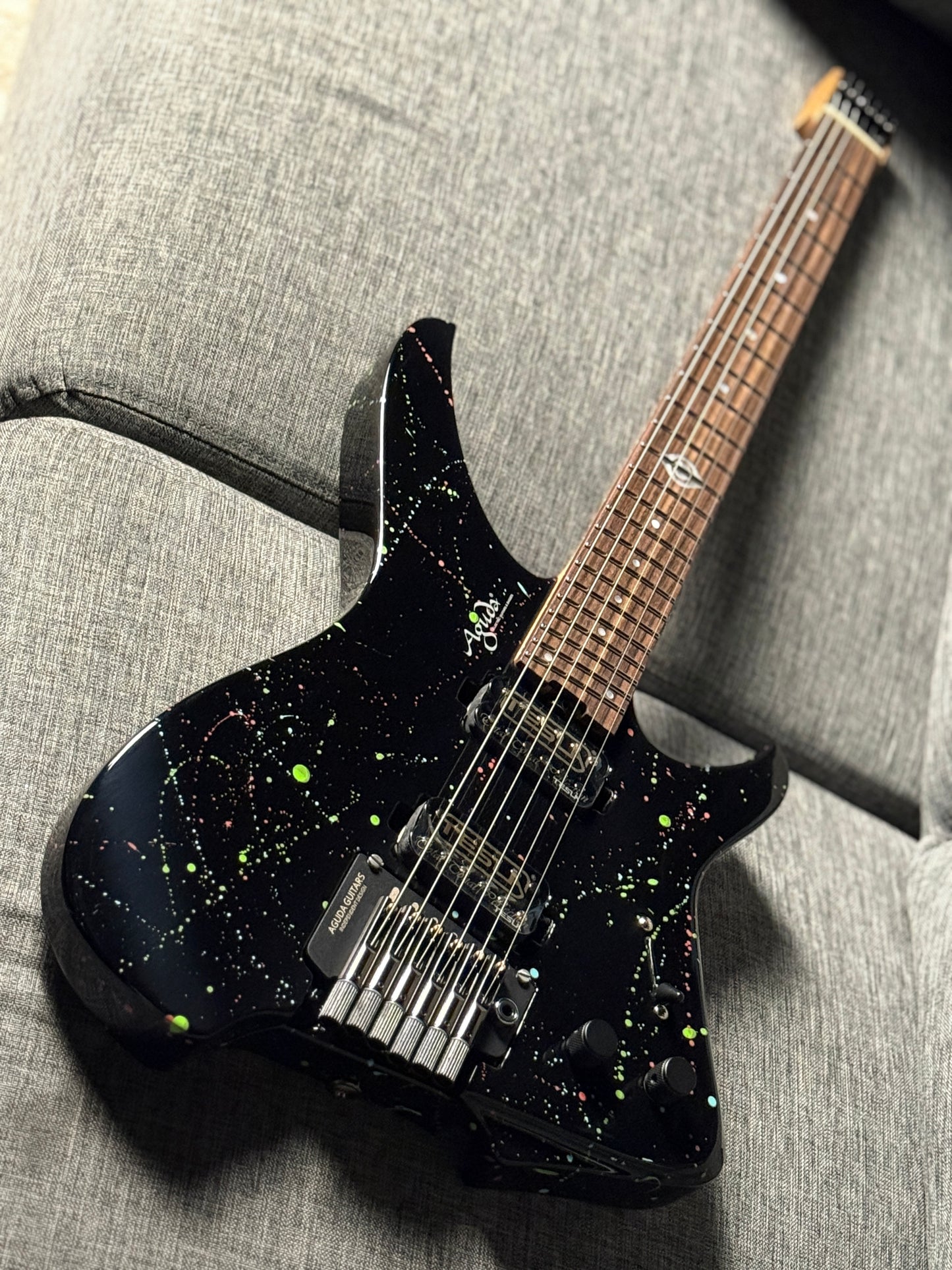 Aguda Black Hole in Black Splatter with Flame Maple Neck Nafiri Special Run