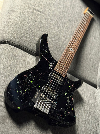 Aguda Black Hole in Black Splatter with Flame Maple Neck Nafiri Special Run
