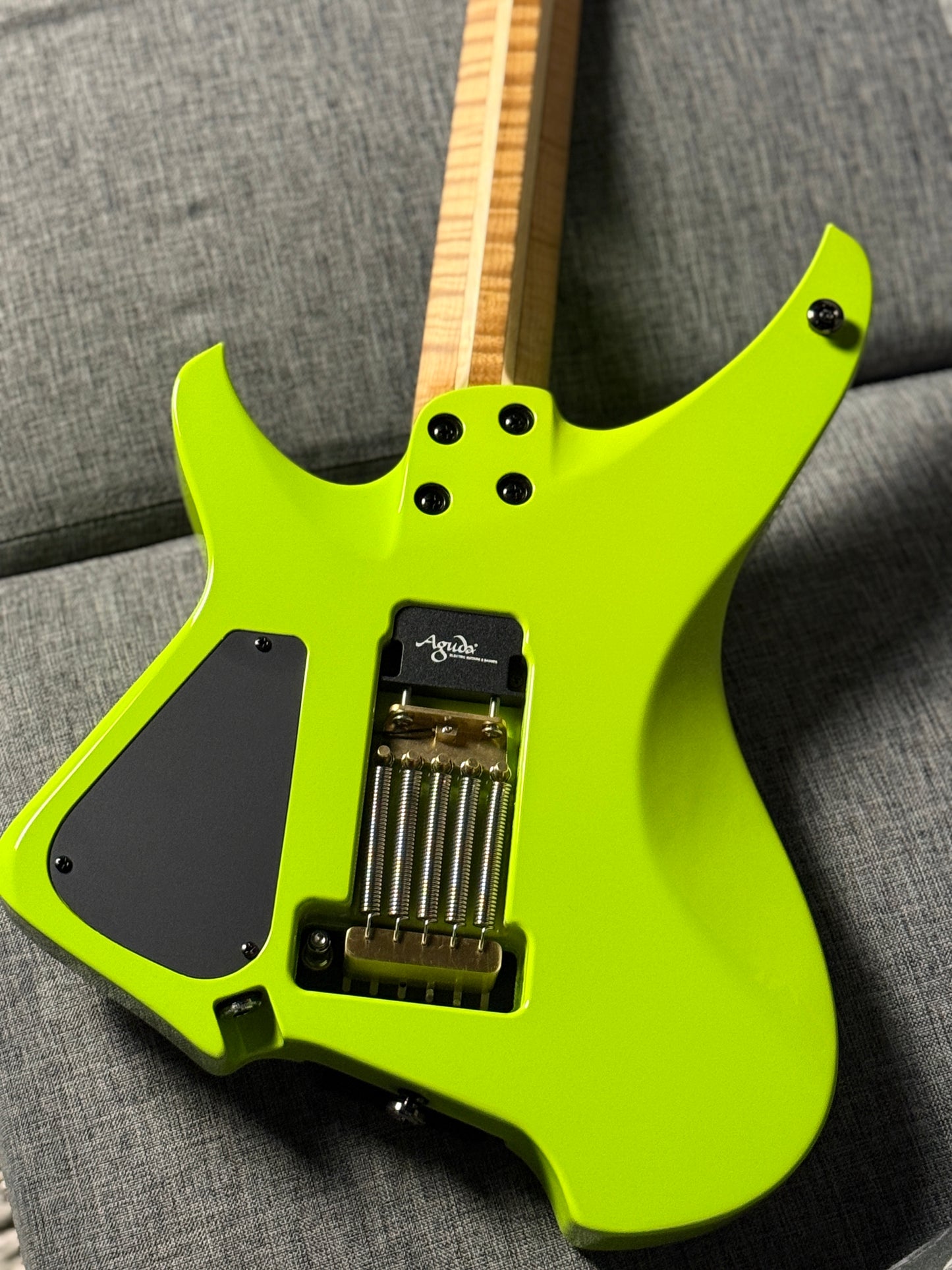 Aguda Black Hole in Neon Yellow with Flame Maple Neck Nafiri Special Run