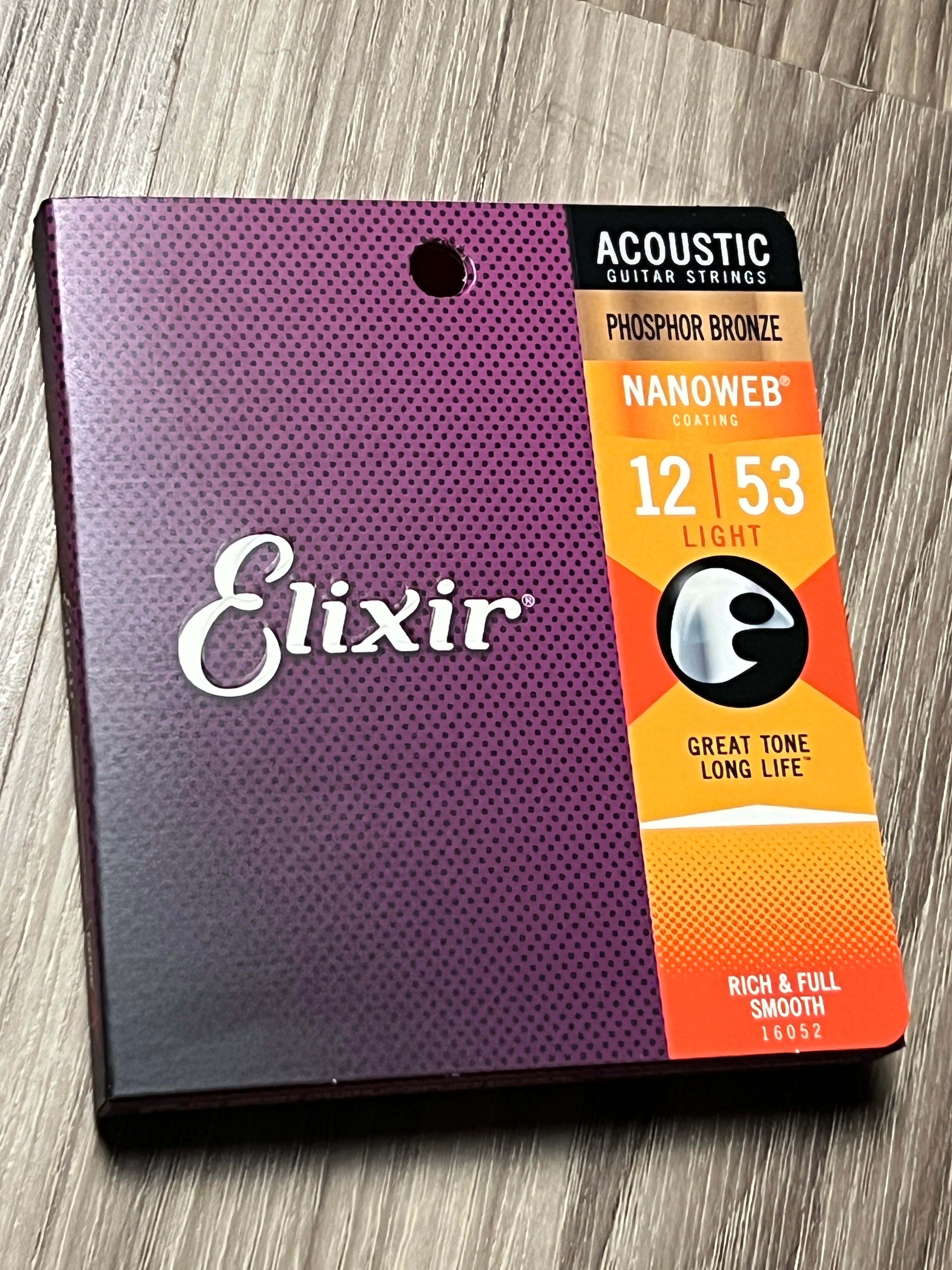 Senar Gitar Elixir Nanoweb Phosphor Bronze Acoustic 012-053 Light ...