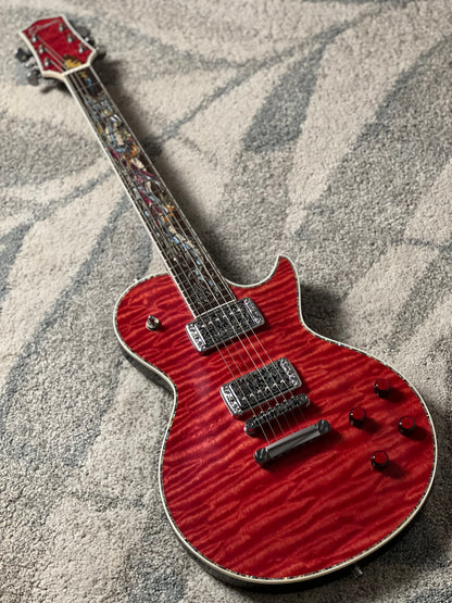 Dhatarattha Custom DLP in Cherry Red with 5A Quilt Top and Dragon Inlay