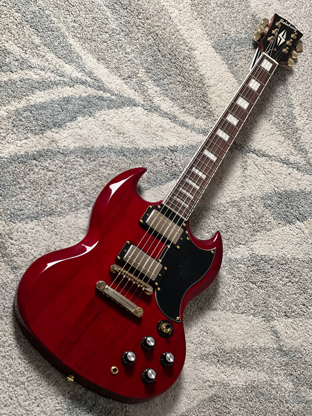 Soloking SG60 MKII in Transparent Red Cherry with Gold Hardware (Altered Headstock)