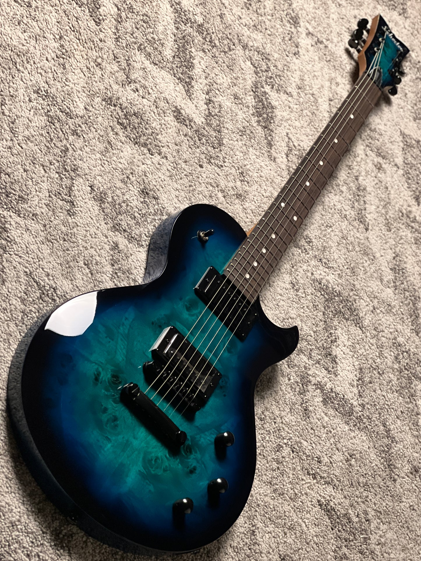 Schecter Solo-II Standard in Ocean Blue Burst Burl