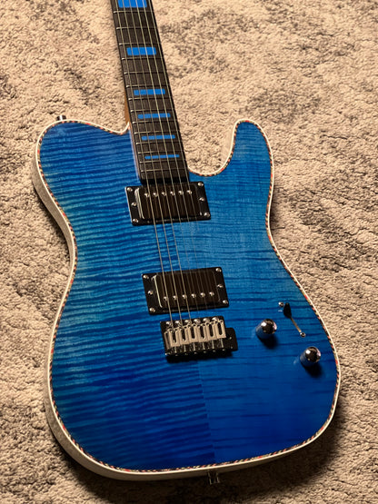 Dhatarattha Custom DTL HH Flame in Atlantic Ocean Blue with Rosewood FB