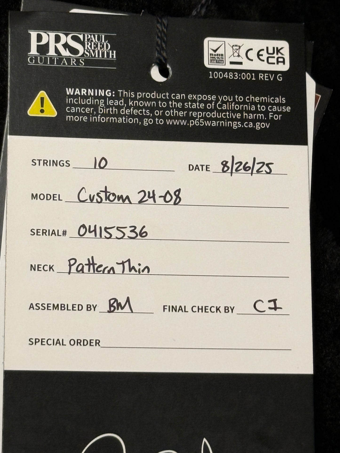 PRS Custom 24-08 in Cobalt Smokeburst 0415536