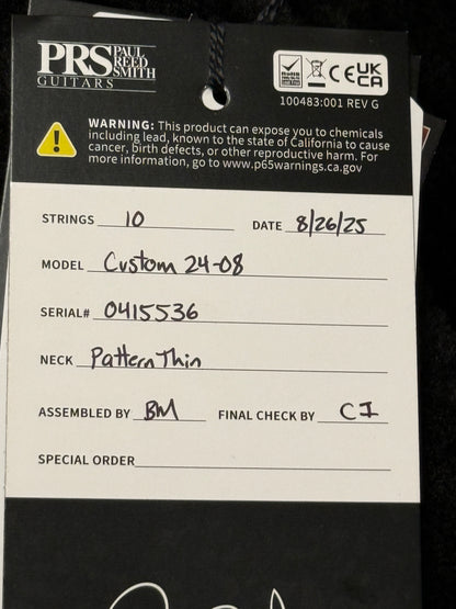 PRS Custom 24-08 in Cobalt Smokeburst 0415536