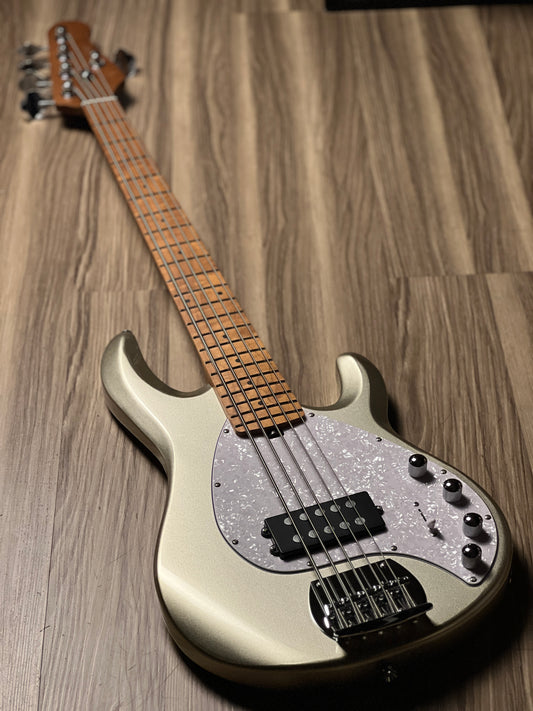 SQOE SBMS500 CA 5 String Bass in Silver Gray Metallic