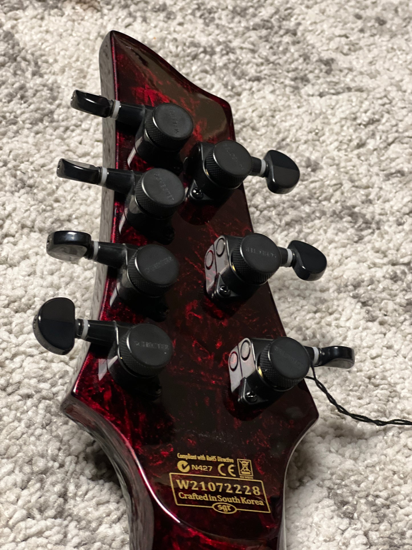Schecter C-7 MS Silver Mountain in Blood Moon W21072228