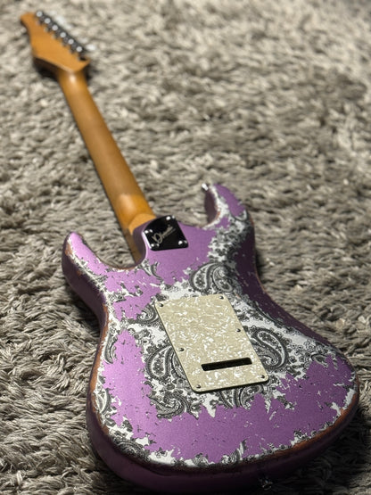 Dhatarattha Performance DST HSS in Violet Purple over Black Paisley with RW FB and Nitrocellulose Lacquer Relic