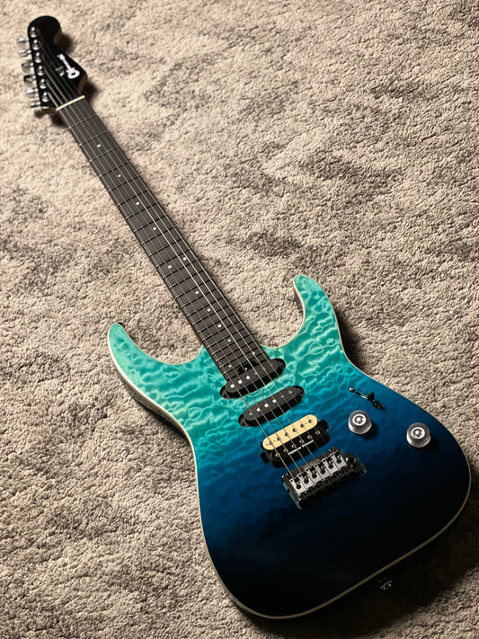 Charvel Pro-Mod Plus Dinky DK24 HSS QM in Blue Curaçao ICC2602200 (USED)