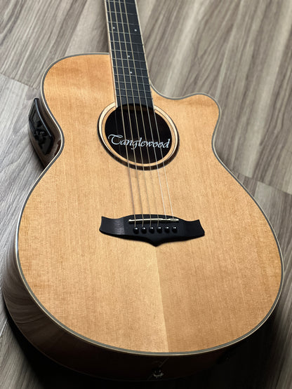 Tanglewood TW4CENA Winterleaf Super Folk Cutaway in Natural Gloss w/Bag