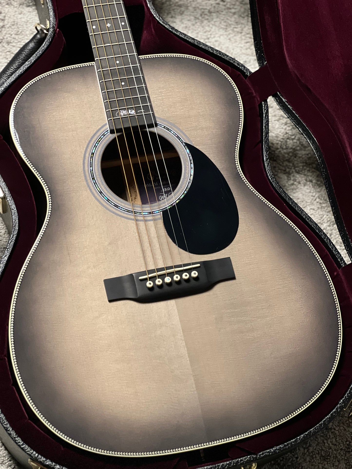Martin OMJM John Mayer 20Th Anniversary with Platinum Gray Burst #1312