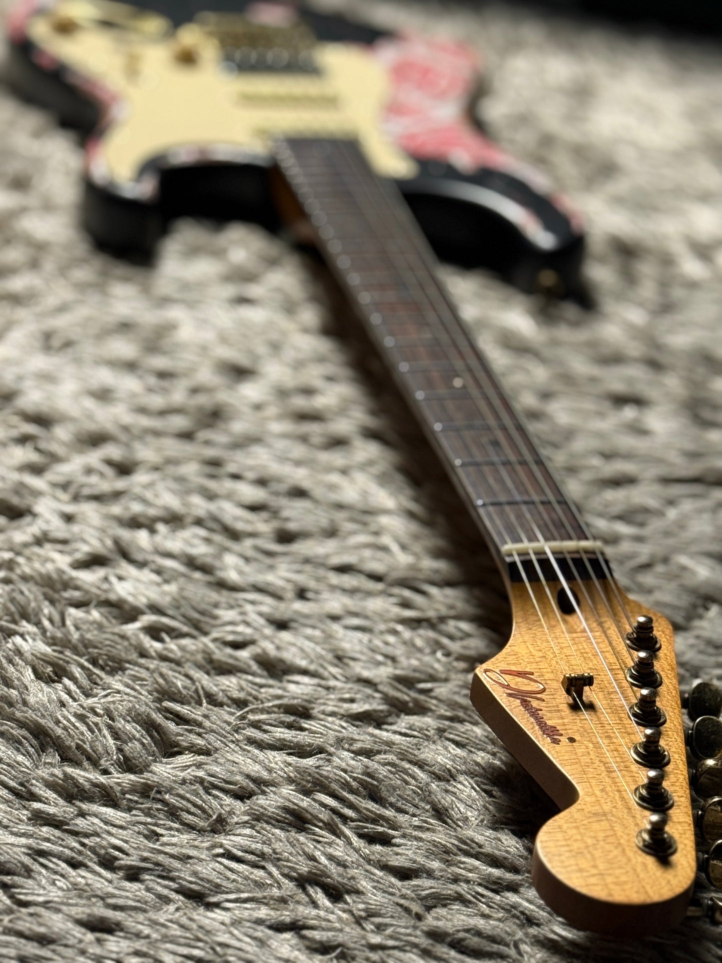 Dhatarattha Classic DST HSS in Black over Pink Paisley with Rosewood FB and Nitrocellulose Lacquer Relic