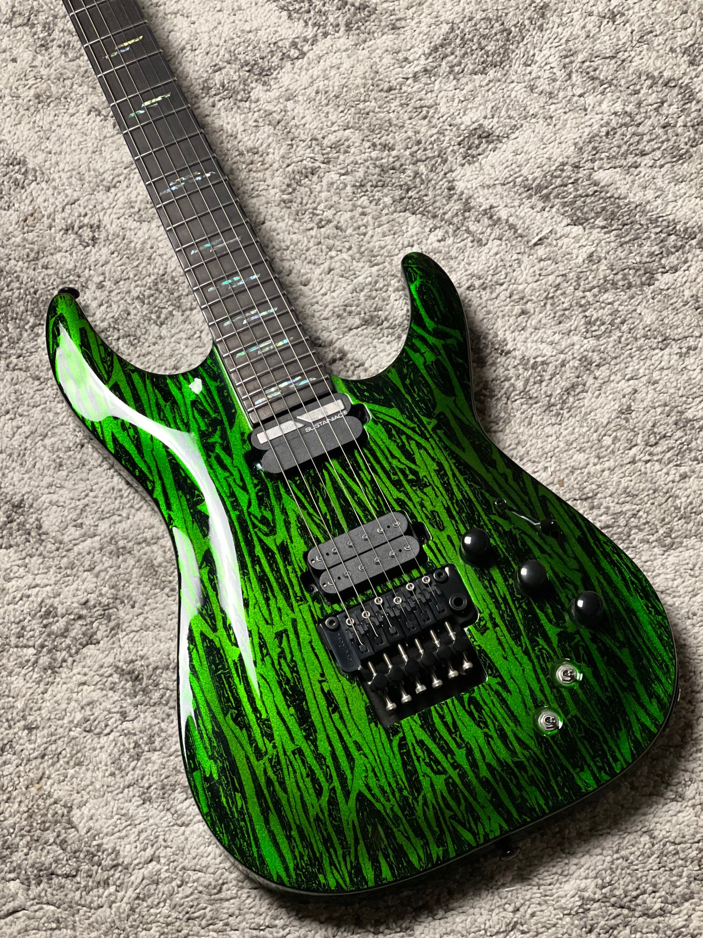 Schecter C-1 FR-S Silver Mountain in Toxic Venom W21080108