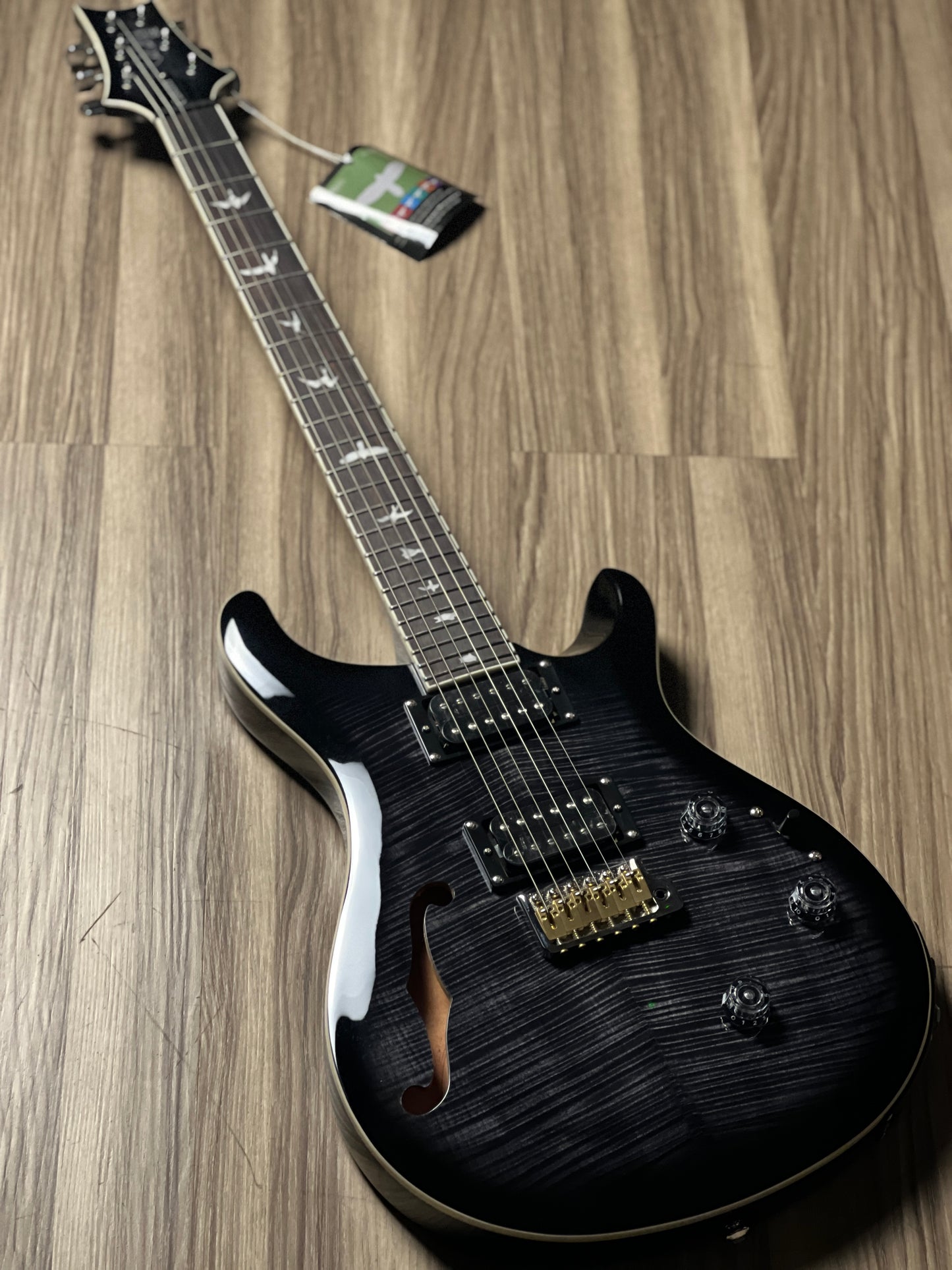 PRS SE Custom 24 Semi Hollow Piezo in Charcoal Burst