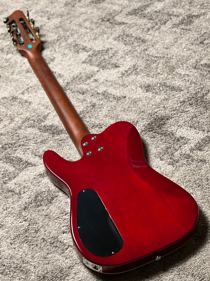 SQOE Spain SEGD-600 Nylon Electric Guitar with Piezo in Cherry Sunburst