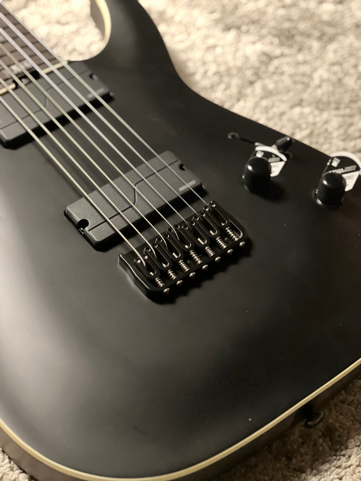 Schecter C-7 SLS Elite Evil Twin in Satin Black