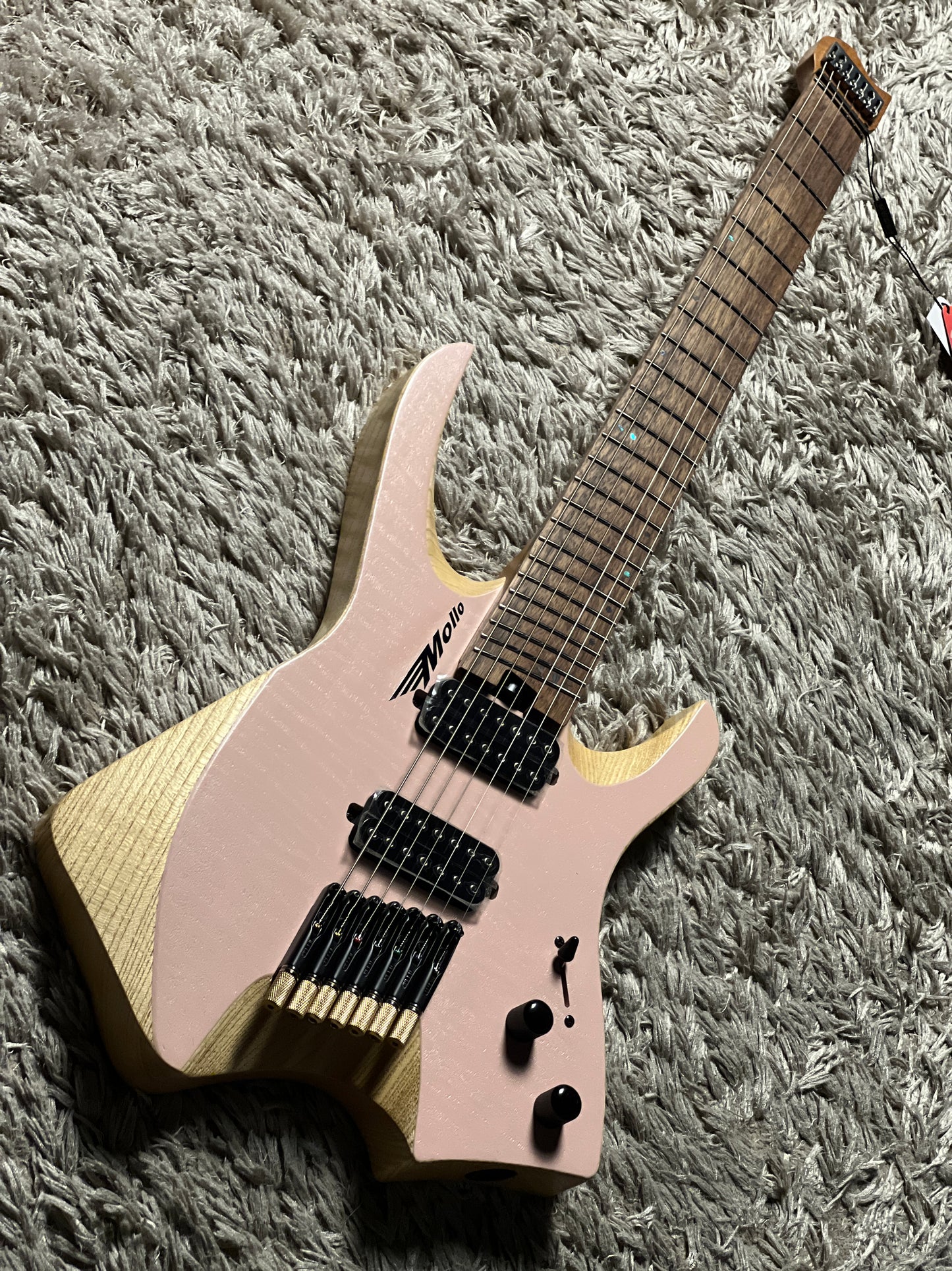 SLX Mollo MH-720 Headless 7 String Multiscale in Trans Pink Natural with Rosewood FB