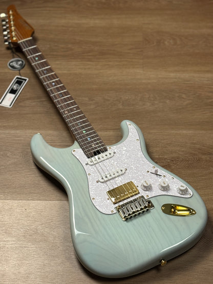 Soloking MS-1 ASH Artisan with Rosewood FB in Transparent Ice Blue JESCAR