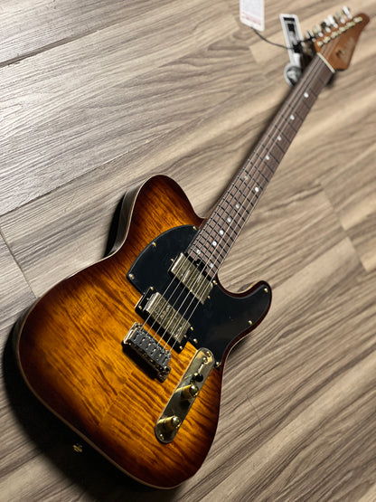 Soloking MT-1 FM 24 Deluxe HH MOD Fishman Fluence Gold in Shaded Edgeburst Nafiri Special Run