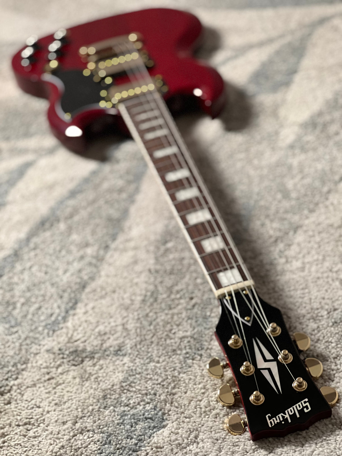 Soloking SG60 MKII in Transparent Red Cherry with Gold Hardware (Altered Headstock)