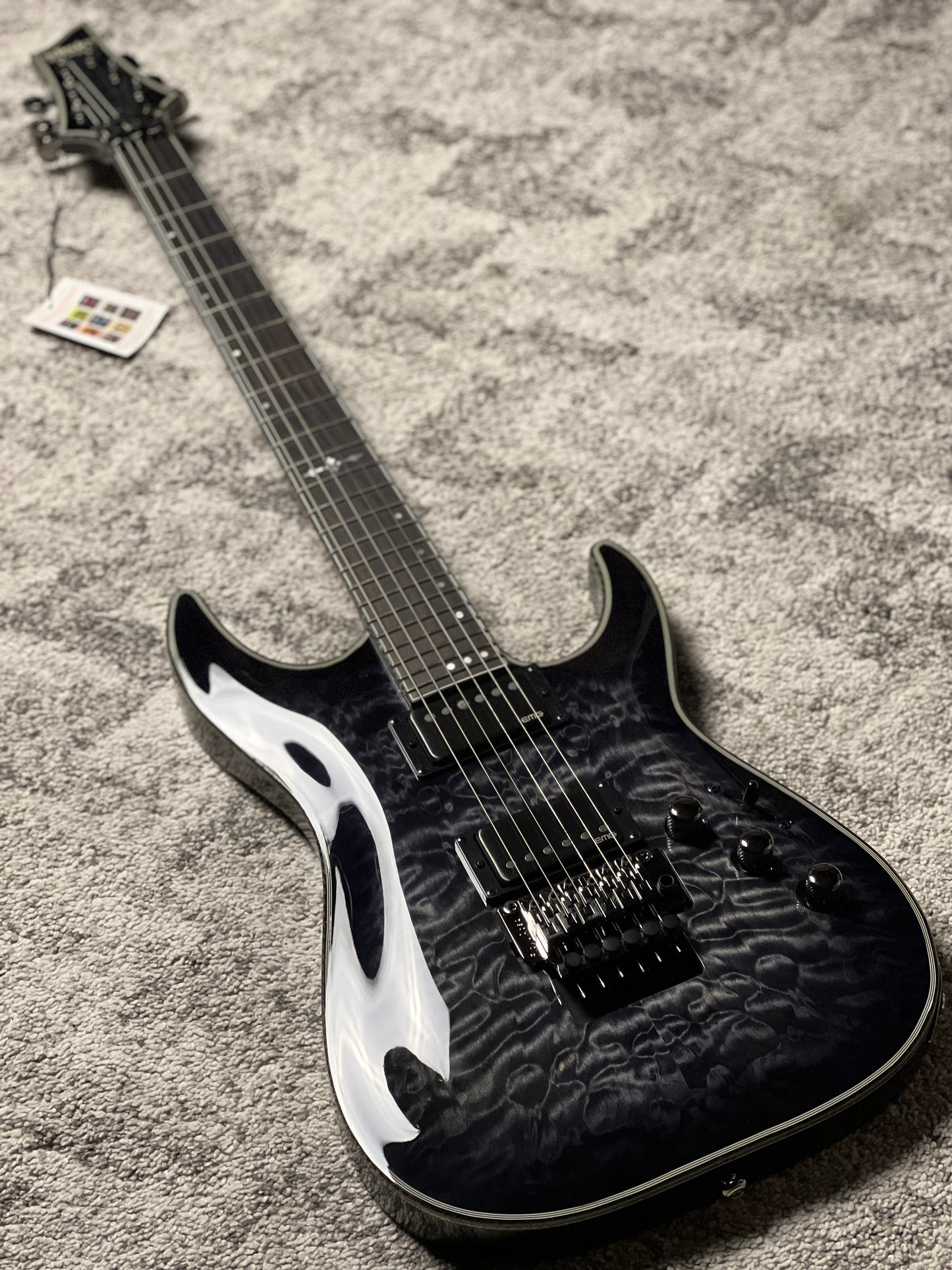 Schecter Hellraiser Hybrid C-1 FR TBB with Floyd Rose in Trans Black W23070013