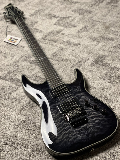Schecter Hellraiser Hybrid C-1 FR TBB with Floyd Rose in Trans Black W23070013