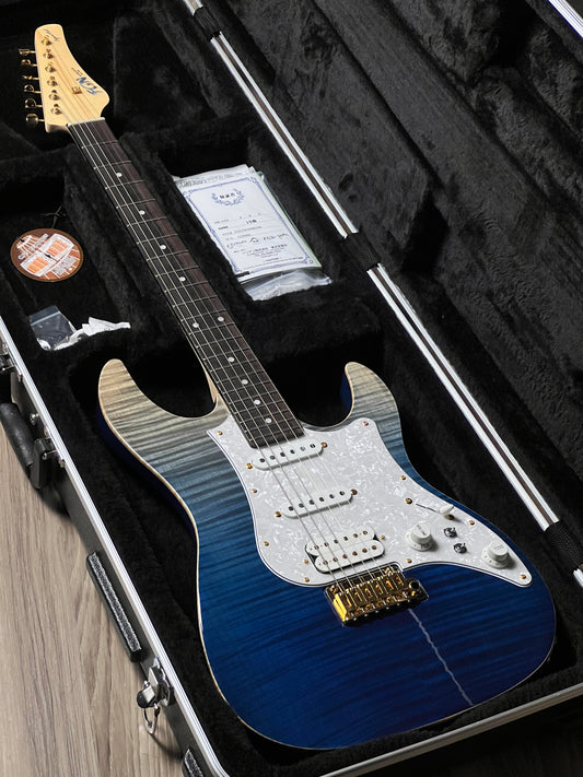 Fujigen FGN Guitars Expert EOS Odyssey in Navy Blue with Hardshell Case C230462 (USED)