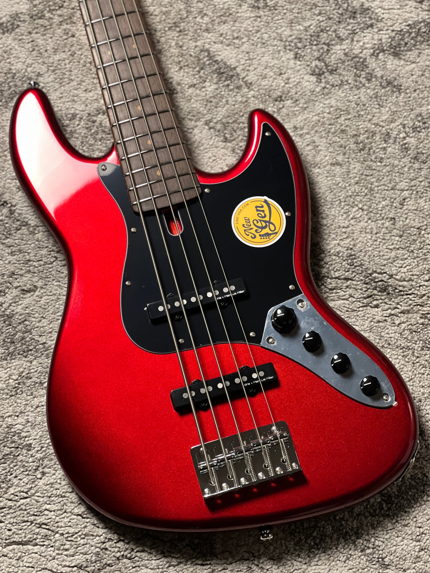 Sire Marcus Miller V3-5 New Gen Electric Bass Guitar in Candy Apple Red