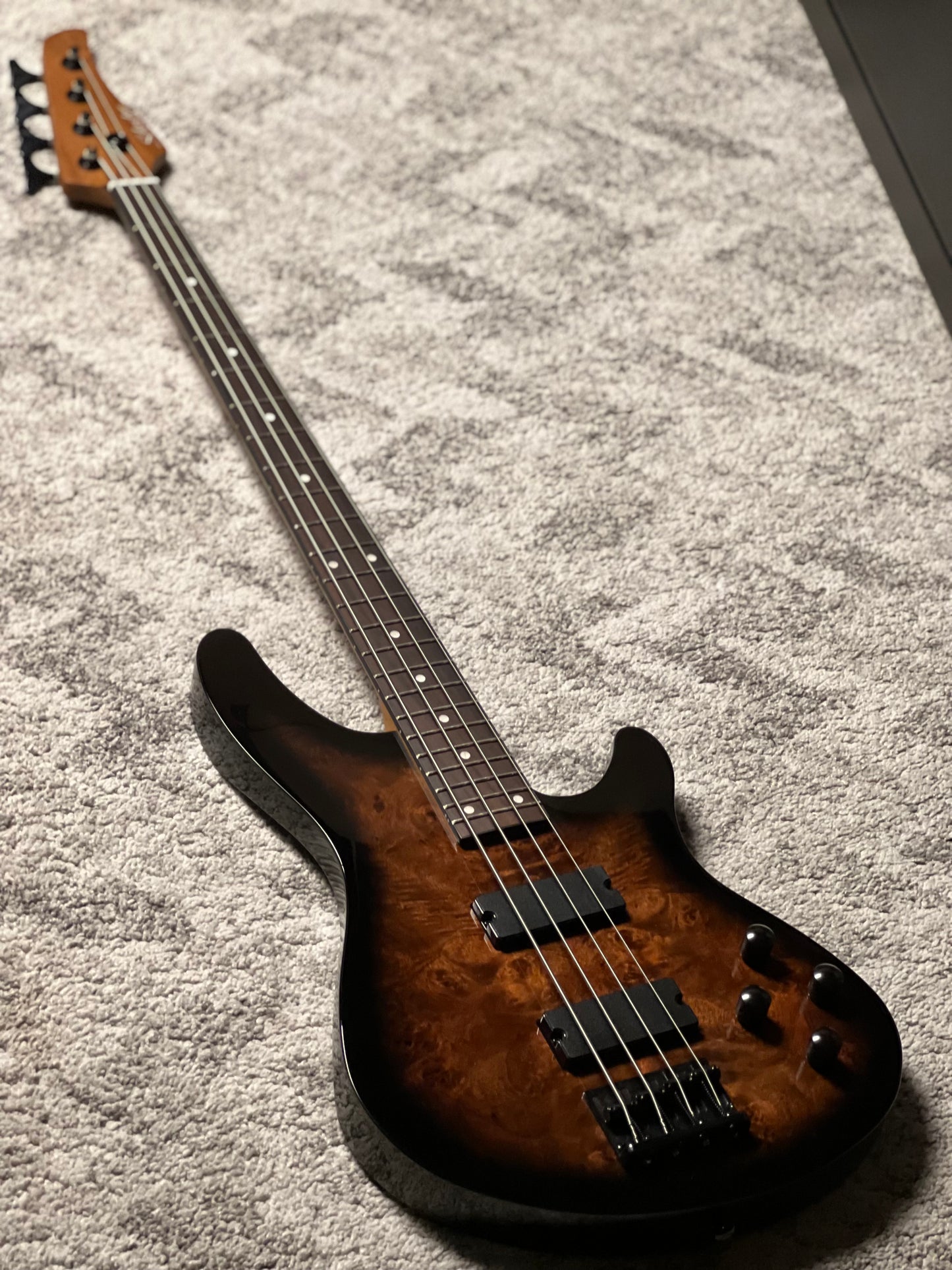 Schecter C-4 Standard Electric Bass in Tobacco Burl