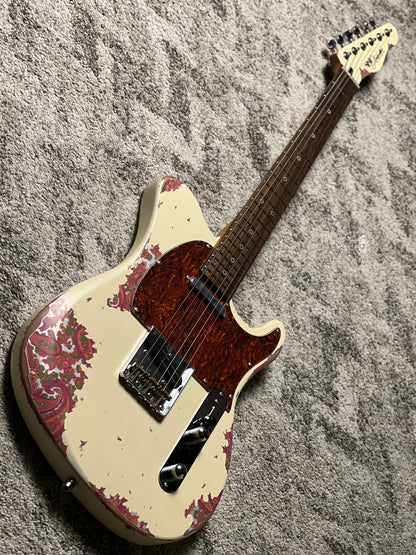 Dhatarattha Performance DTL in Vintage White Over Pink Paisley with RW FB and Nitrocellulose Lacquer