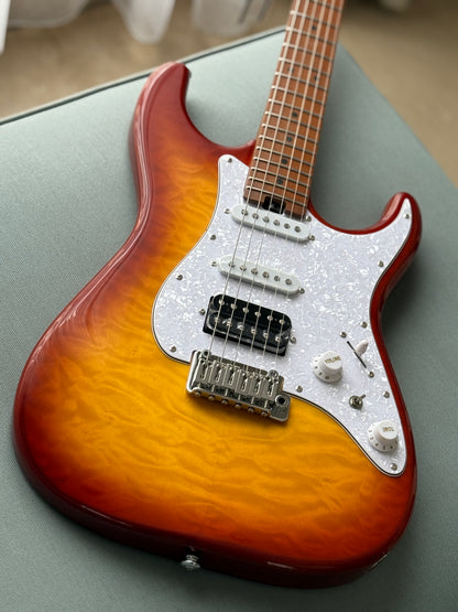 Soloking MS-1 Classic MKII in Aged Honeyburst with Roasted Maple FB and 5A Quilt Top