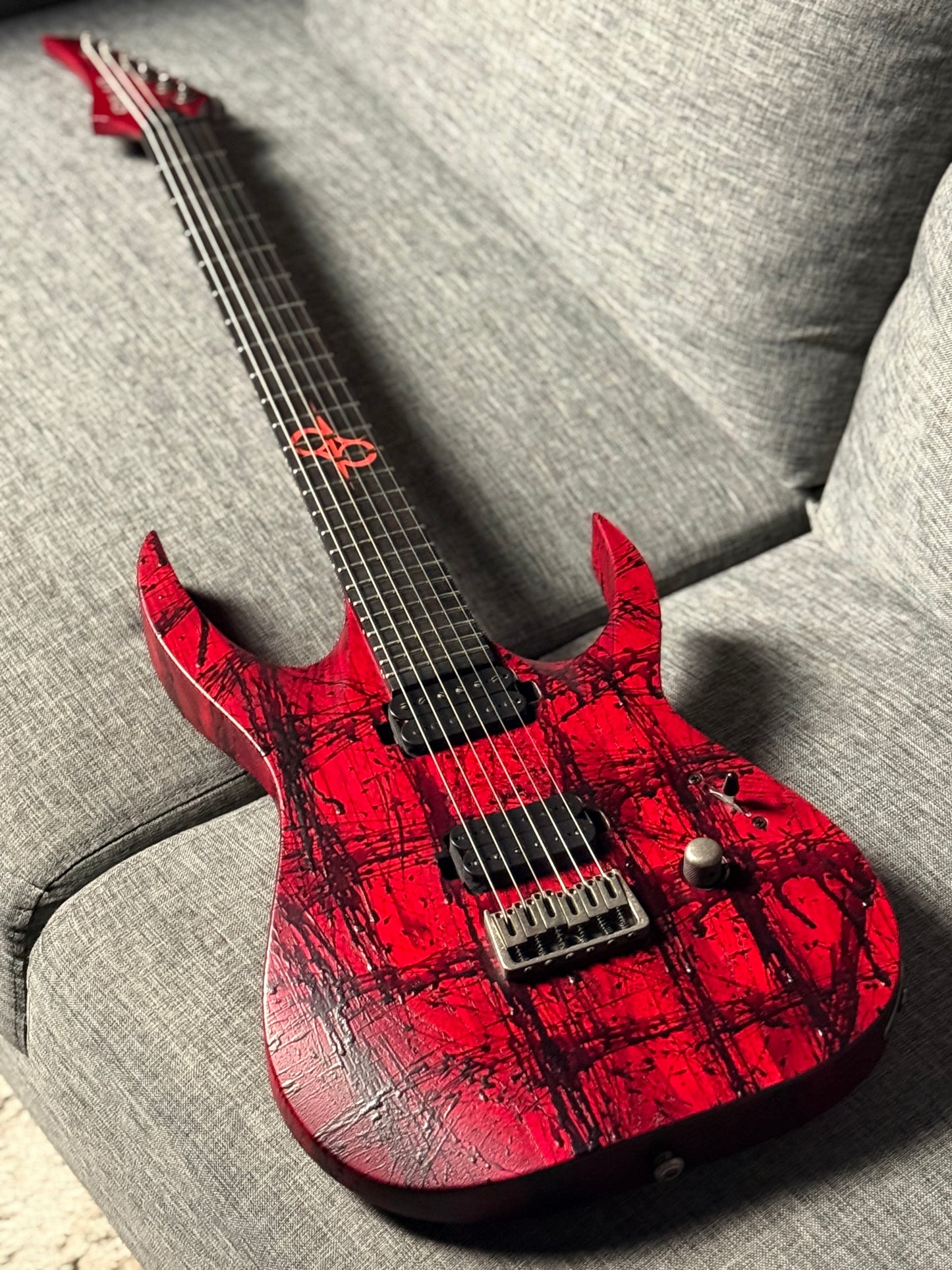 Solar Guitars A2.6 Canibalismo+ in Blood Red Open Pore with Blood Splatter IW21120562