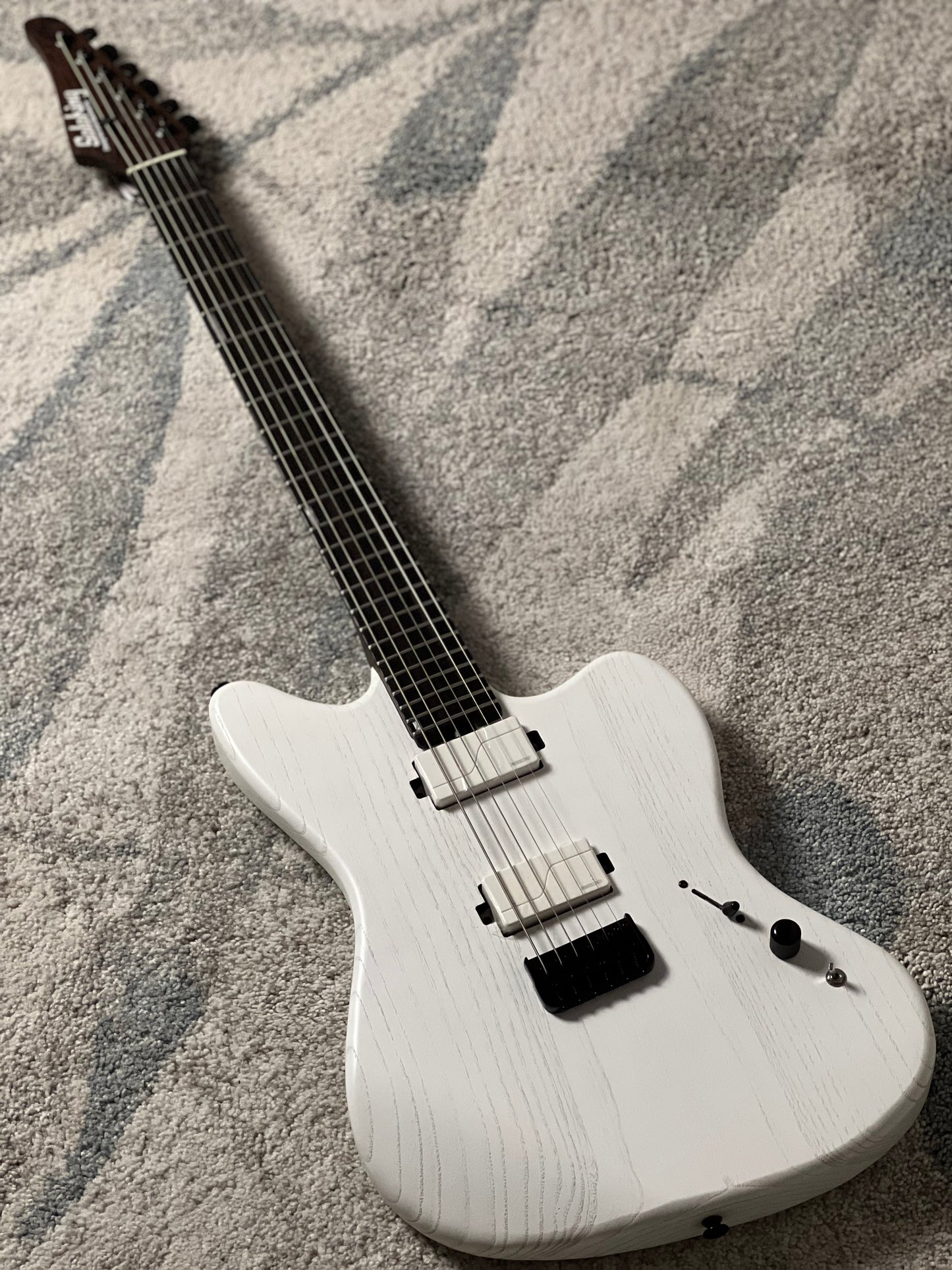 Soloking MJM-1 Custom Baritone HH with Fishman Fluence and Wenge Neck in Open Pore White