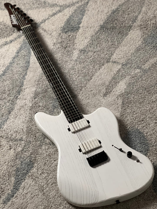 Soloking MJM-1 Custom Baritone HH with Fishman Fluence and Wenge Neck in Open Pore White