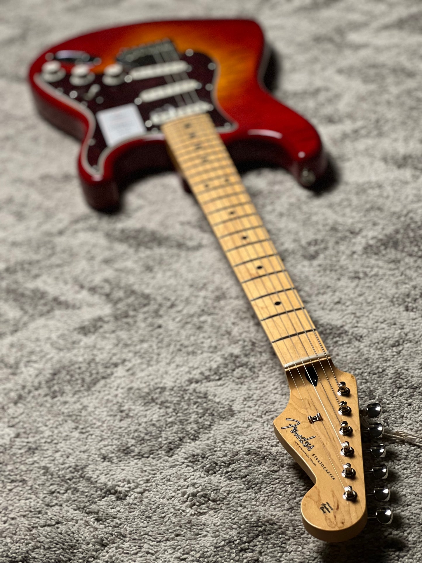 Fender Japan Hybrid II Stratocaster with Maple FB in Flame Sunset Orange Transparent JD24010017