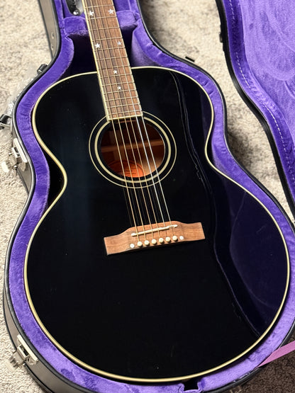 Epiphone J-180 LS Acoustic-electric with Hardshell Case in Ebony (Inspired by Gibson Custom)