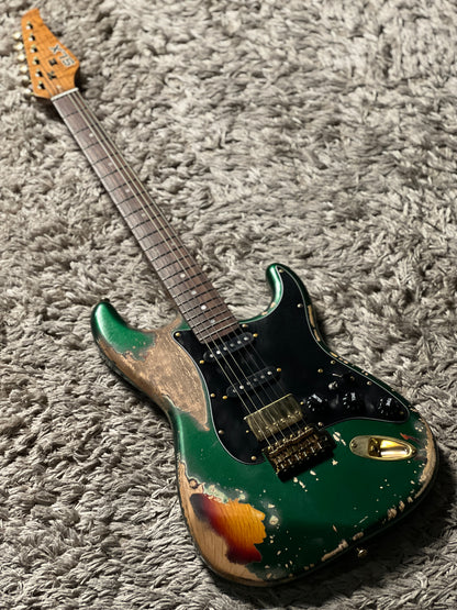 SLX Hawk Antique in Sherwood Green Metallic Over Sunburst with Gold Hardware Nitrocellulose Lacquer