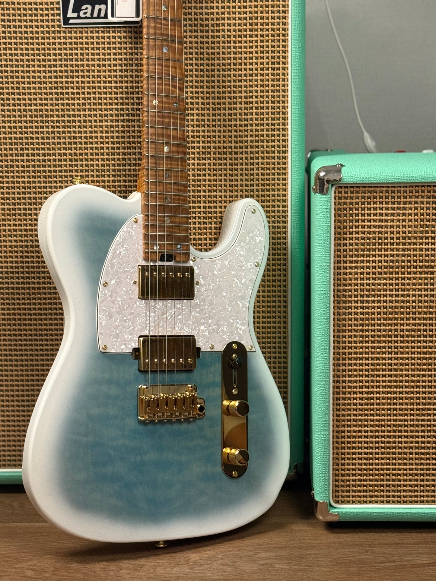 Soloking MT-1 Custom 24 FMN Elite with Flame Neck in Larimar Nafiri Special Run